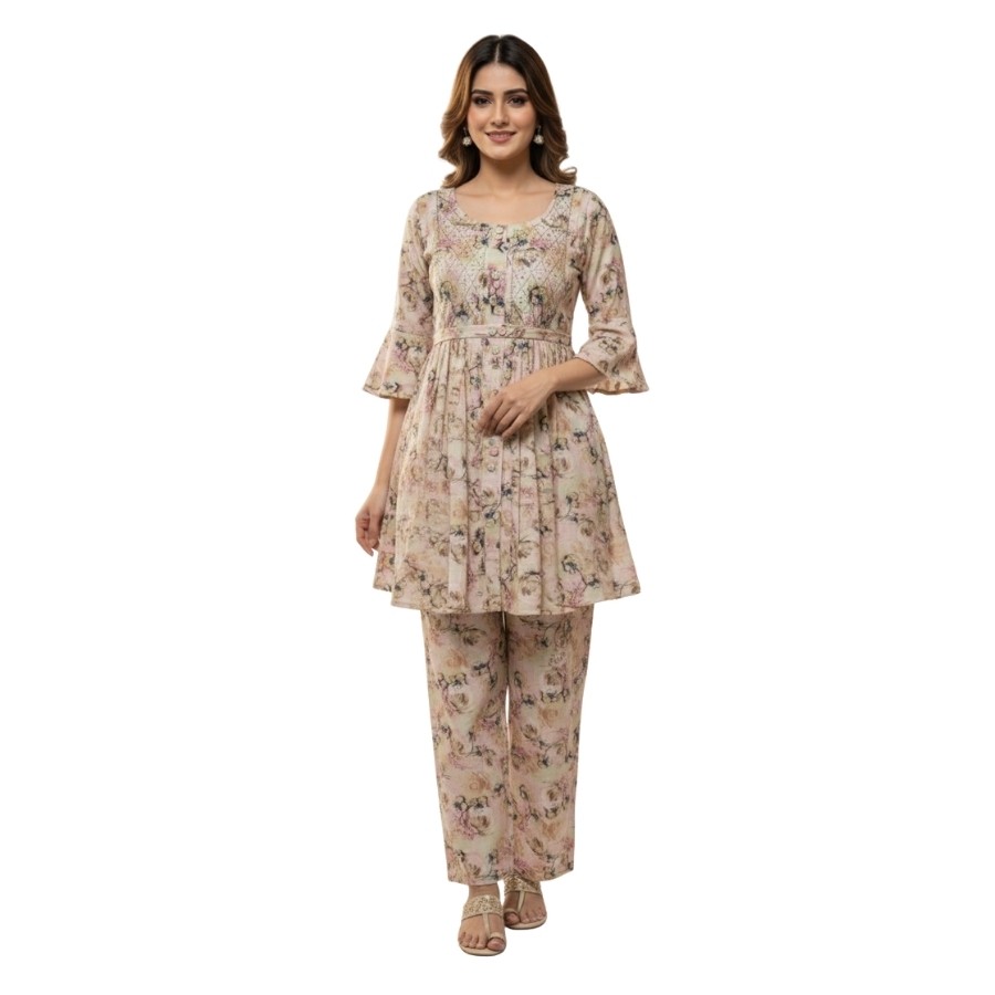 Floral Charm Peplum 2-Piece Set