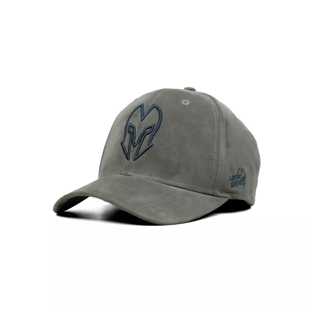 HEAD GEAR GREY AND BLACK CONTRAST SUEDE CAP
